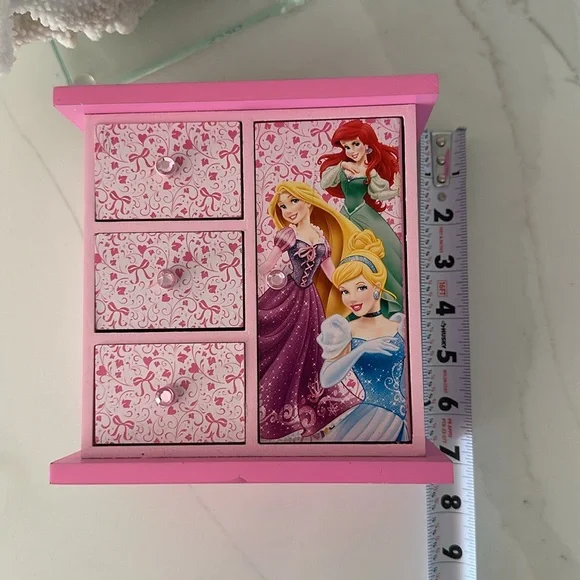 Disney Princess wooden girls Jewelry Box. Color pink. - Picture 4 of 6